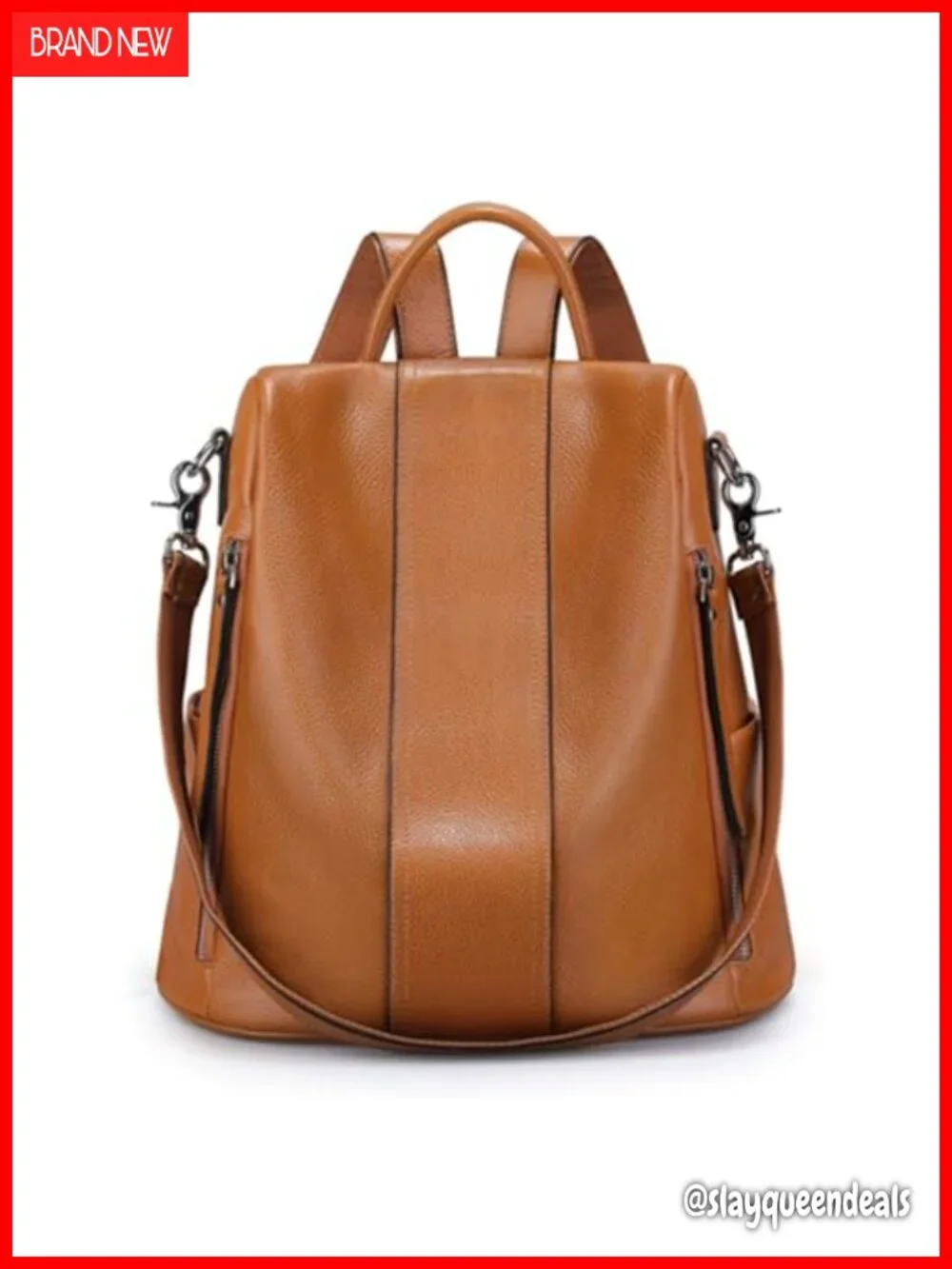 Genuine Leather Women's Backpack Purse Anti-Theft Rucksack Convertible Shoulder